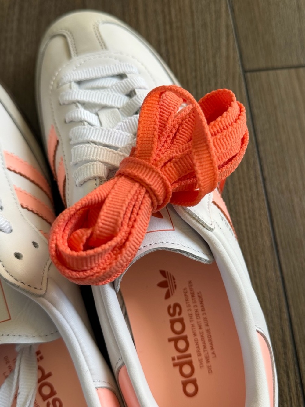 Adidas OG Samba White & Orange & Coral Sneaker Women’s 7.5 - Picture 8 of 10